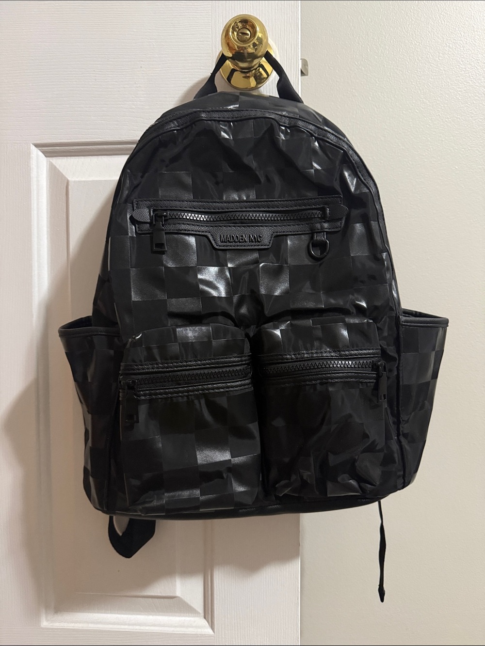 Madden NYC Black Checkered Backpack